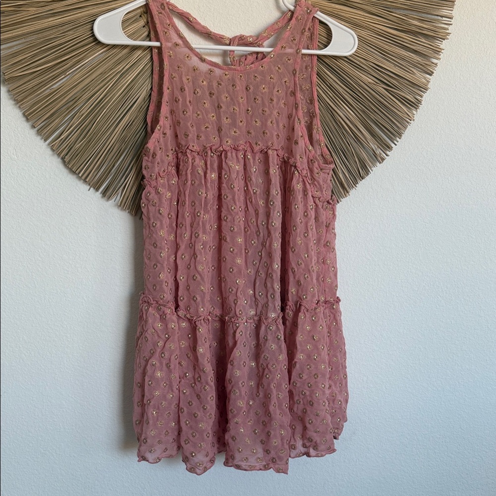 Free People Blush and Gold Mini Dress - Picture 6 of 11